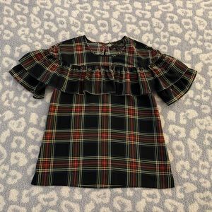 J. Crew holiday ruffle plaid top